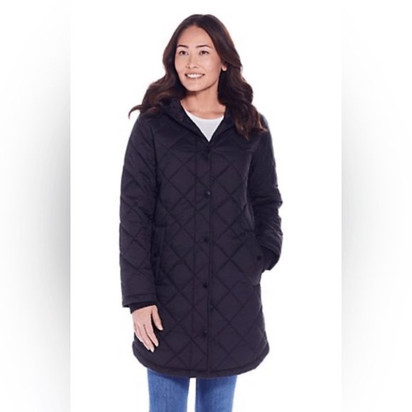NWOT WEATHERPROOF Womens Soft Quilted Puffer Jacket Black Size XL $140 1B278 - Picture 1 of 4